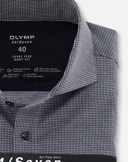 Hemd Herren Marine – OLYMP Level Five Body Fit, Detailansicht