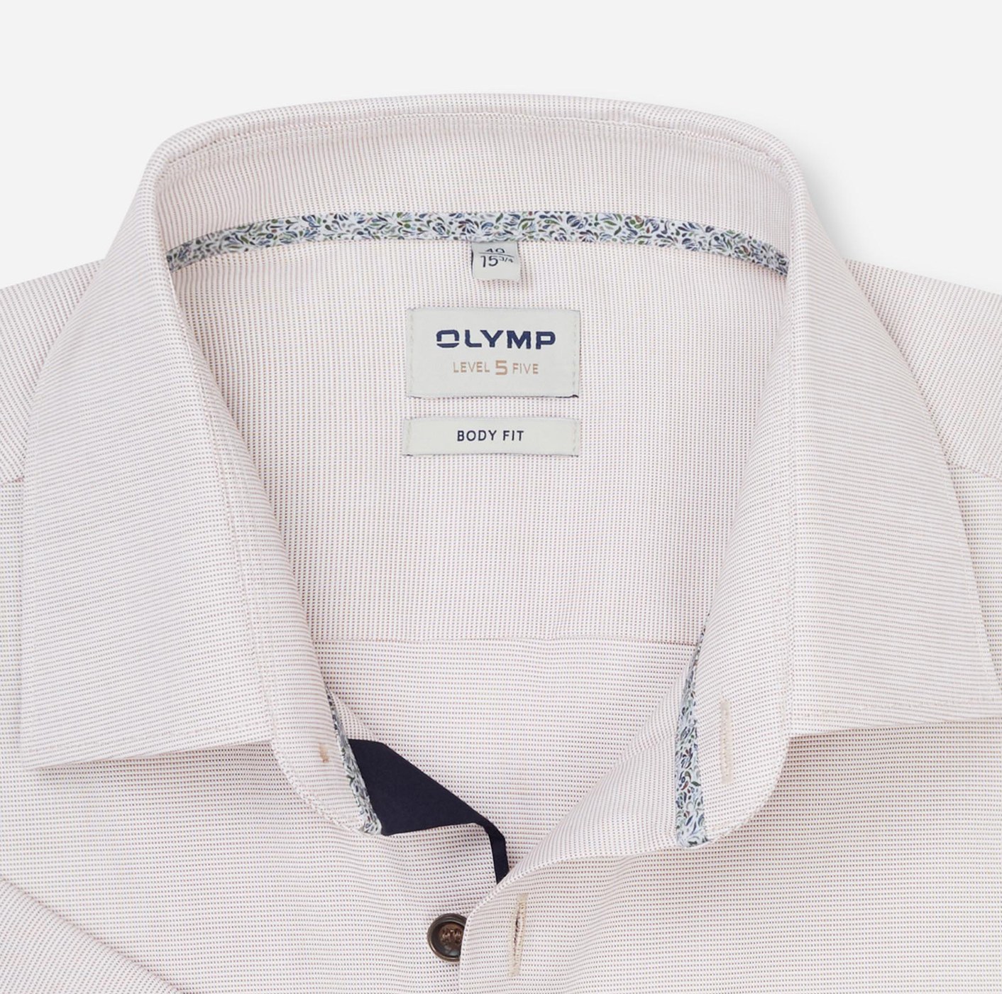 Hemd Herren Nougat – OLYMP Level Five Body Fit, Detailansicht