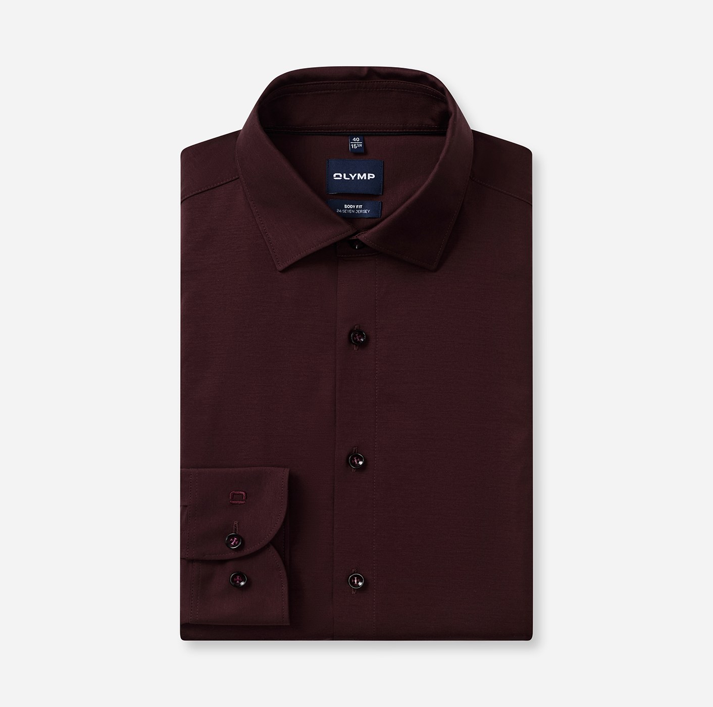 Hemd Herren Bordeaux – OLYMP Level Five 24/Seven Body Fit, Detailansicht