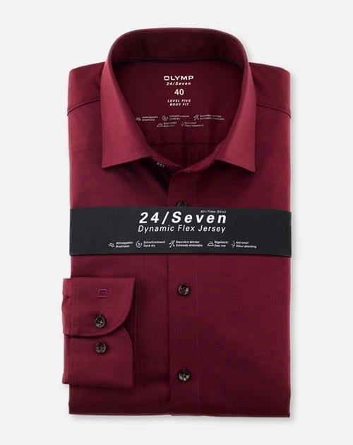 Hemd Herren Bordeaux – OLYMP Level Five 24/Seven Body Fit, Detailansicht