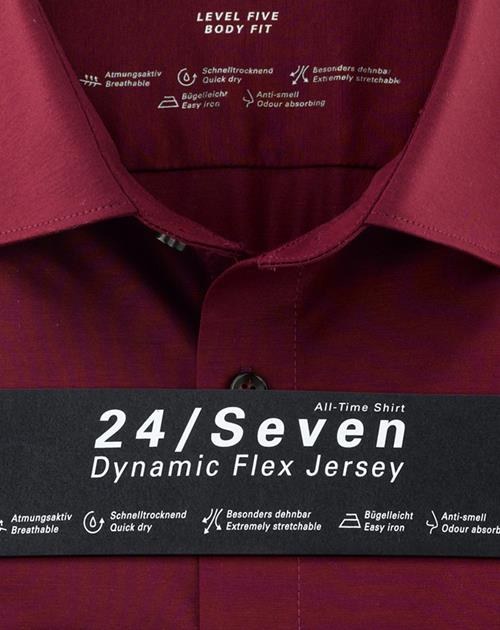 Hemd Herren Bordeaux – OLYMP Level Five 24/Seven Body Fit, Detailansicht