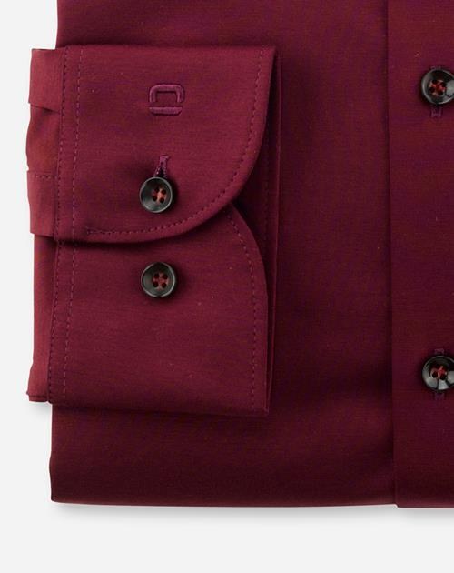 Hemd Herren Bordeaux – OLYMP Level Five 24/Seven Body Fit, Detailansicht