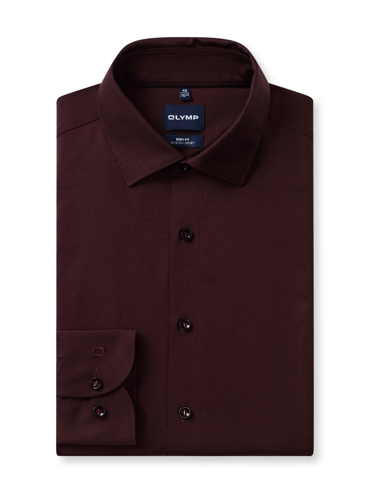 Hemd Herren Bordeaux – OLYMP Level Five 24/Seven Body Fit, Detailansicht