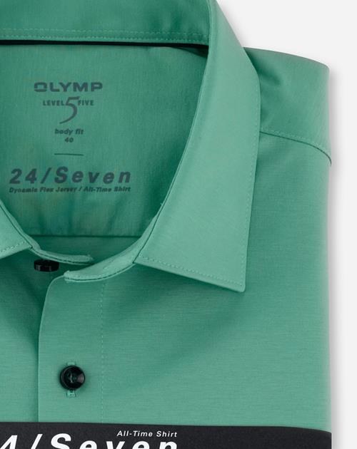 Hemd Herren Grün – OLYMP Level Five 24/Seven Body Fit, Detailansicht