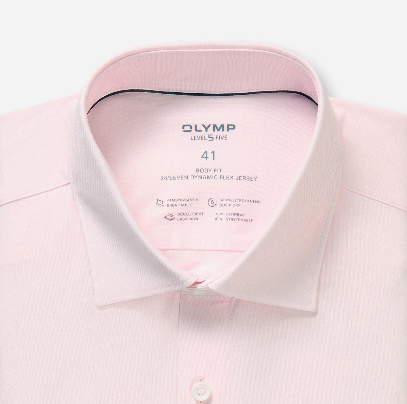 Hemd Herren Hellrosé – OLYMP Level Five 24/Seven Body Fit, Detailansicht