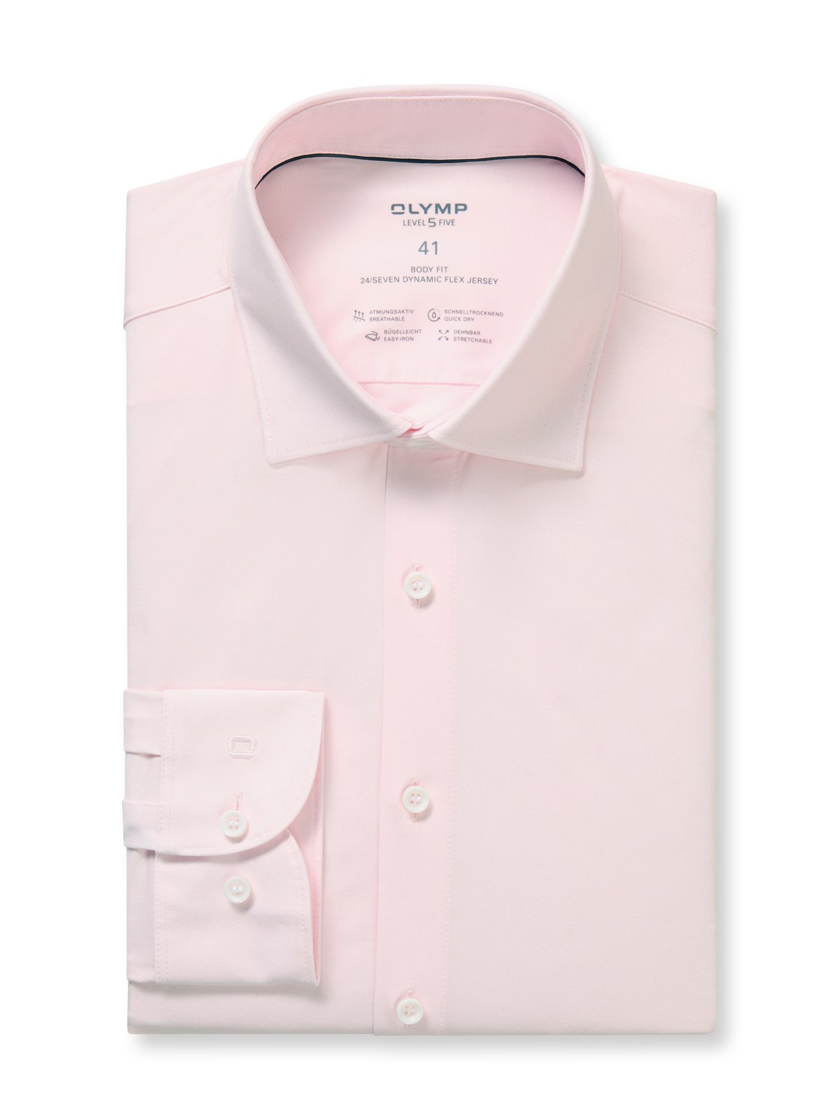 Hemd Herren Hellrosé – OLYMP Level Five 24/Seven Body Fit, Detailansicht