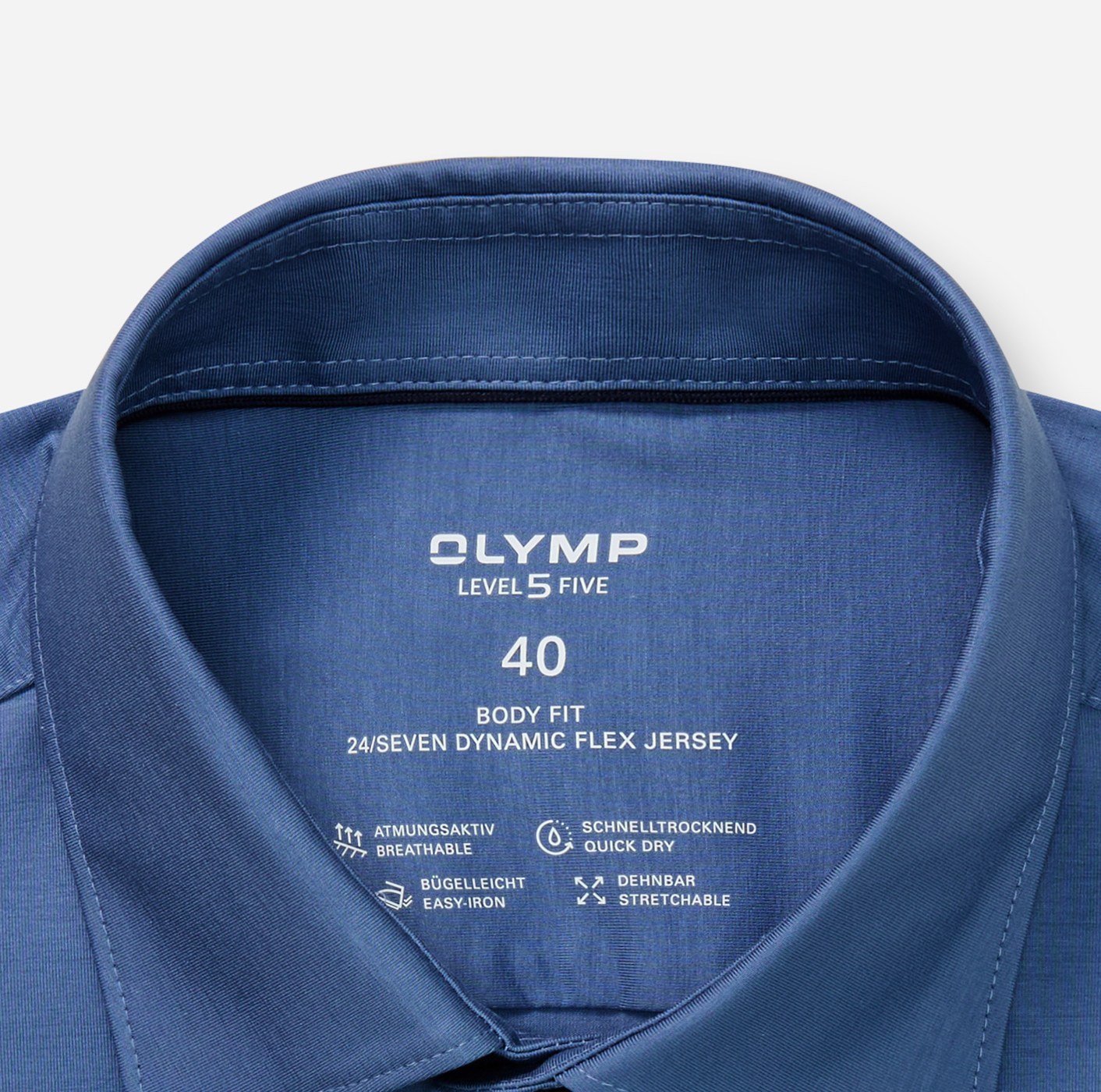 Hemd Herren Nürnberger blau – OLYMP Level Five 24/Seven Body Fit, Detailansicht