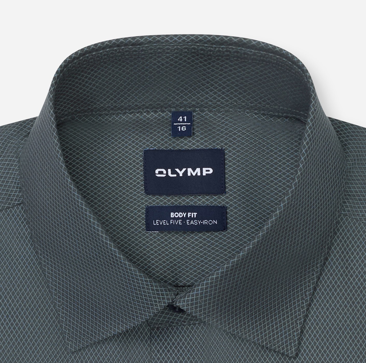 Hemd Herren Grau-grün – OLYMP Level Five Body Fit, Detailansicht