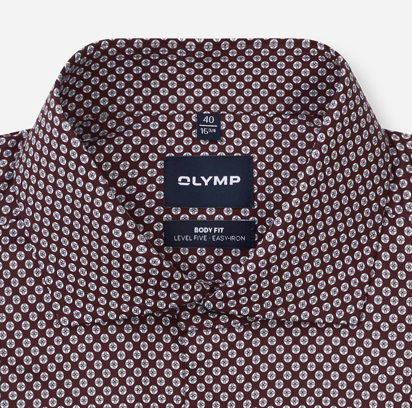 Hemd Herren Bordeaux – OLYMP Level Five Body Fit, Detailansicht