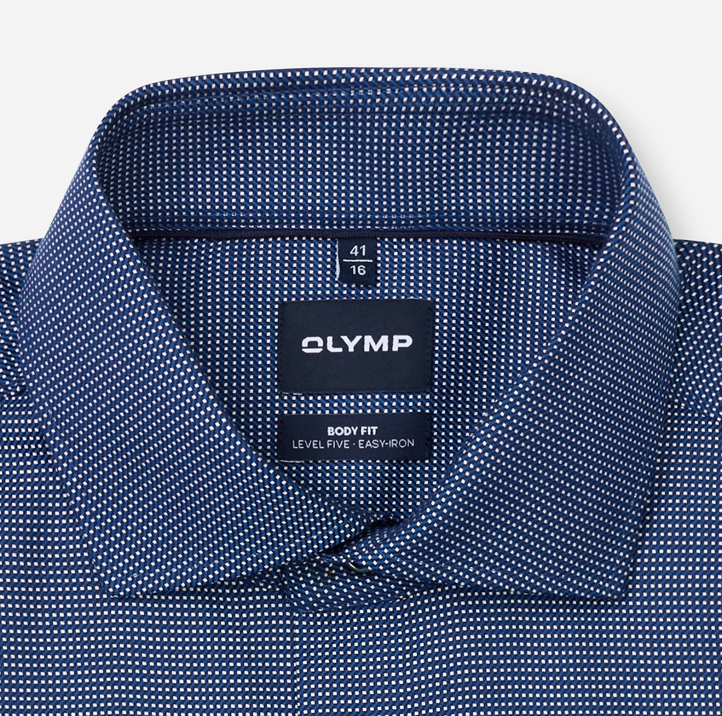 Hemd Herren Marine – OLYMP Level Five Body Fit, Detailansicht