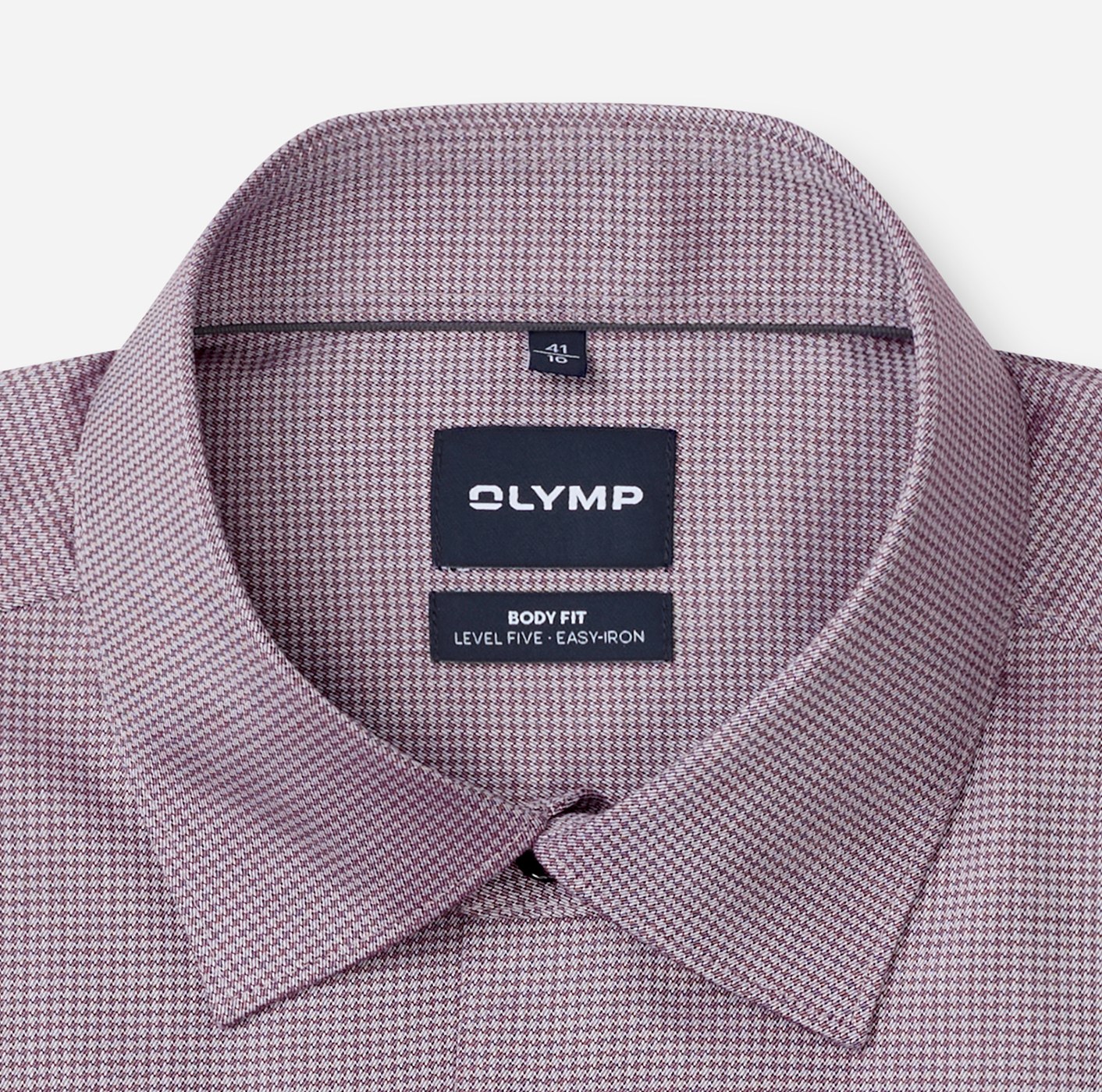 Hemd Herren Bordeaux – OLYMP Level Five Body Fit, Detailansicht