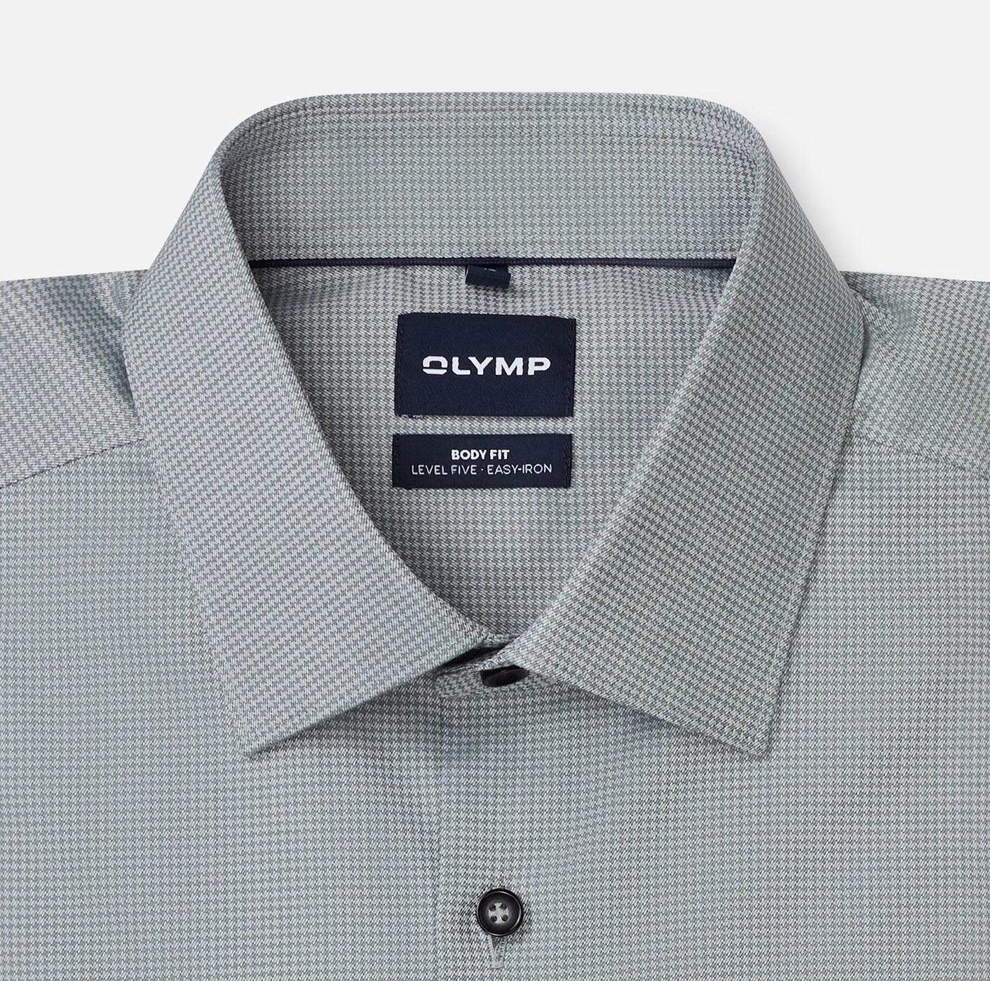Hemd Herren Grau-grün – OLYMP Level Five Body Fit, Detailansicht