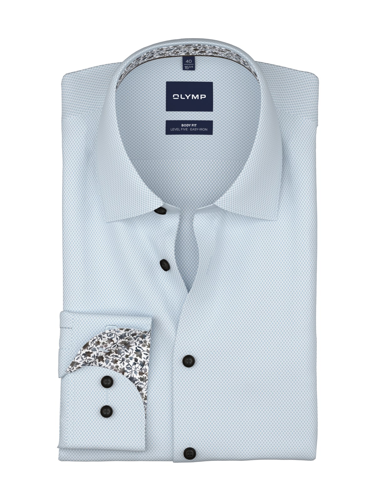 Hemd Herren Bleu – OLYMP Level Five Body Fit Extra langer Arm, Detailansicht