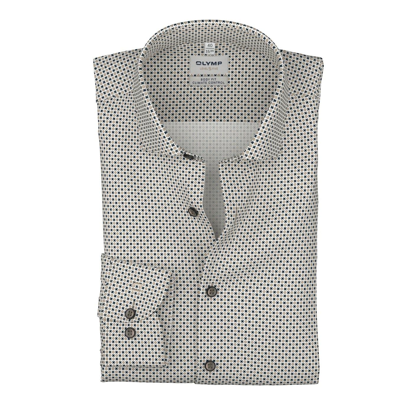 Hemd Herren Natur – OLYMP Level Five 24/Seven Body Fit