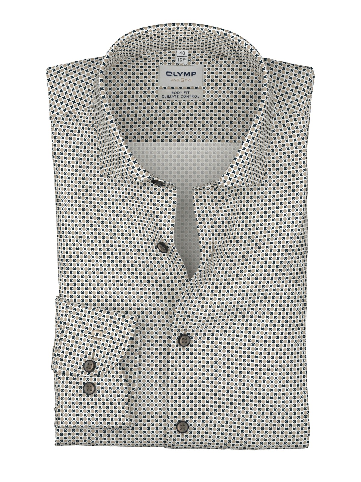 Hemd Herren Natur – OLYMP Level Five 24/Seven Body Fit, Detailansicht