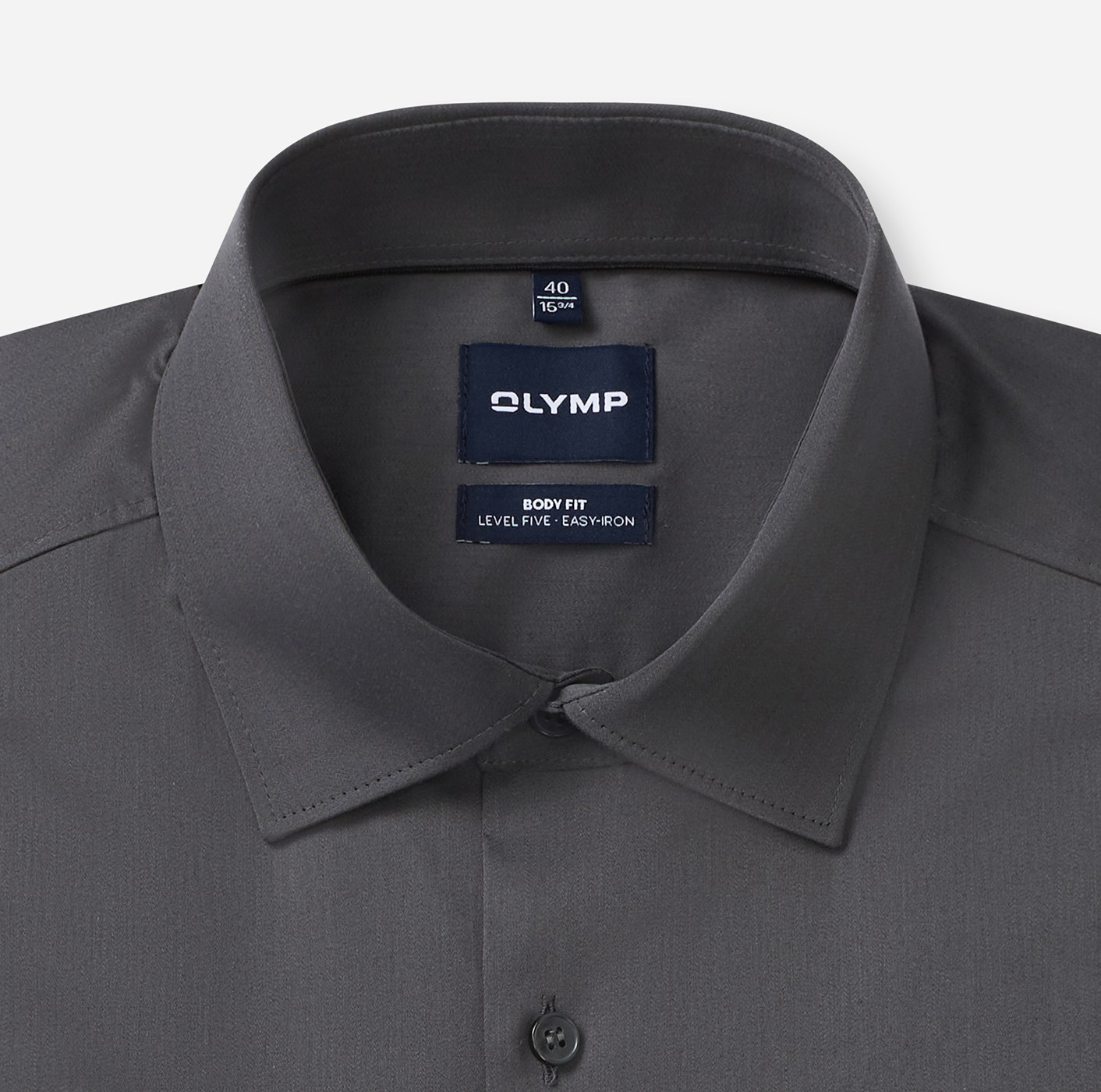 Hemd Herren Anthrazit – OLYMP Level Five Body Fit, Detailansicht