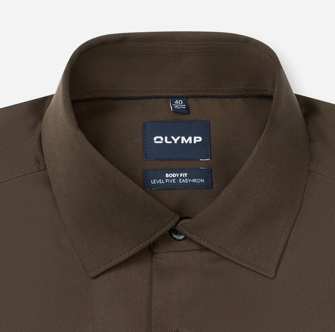 Hemd Herren Schwarz-braun – OLYMP Level Five Body Fit, Detailansicht