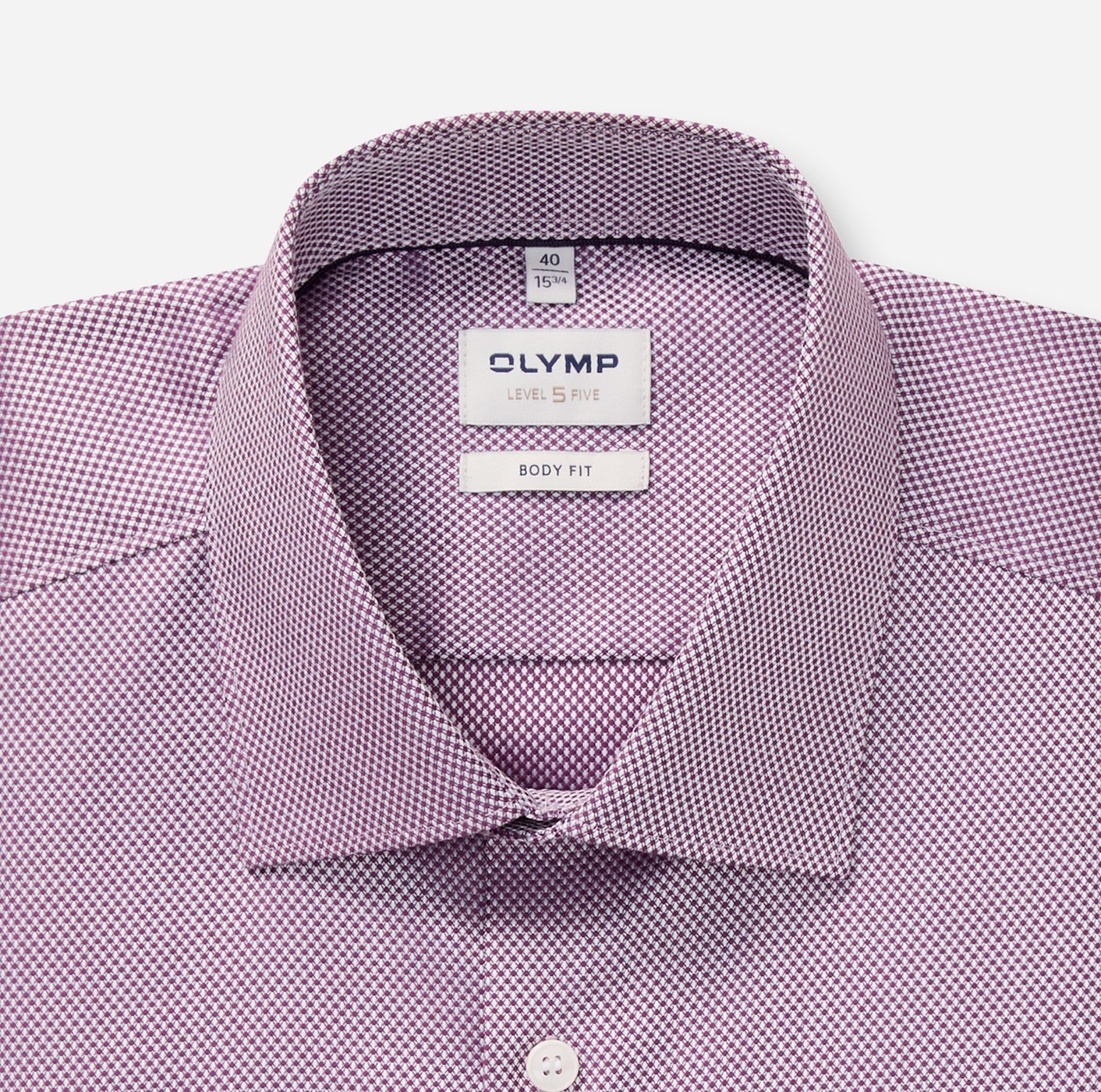 Hemd Herren Aubergine – OLYMP Level Five Body Fit, Detailansicht