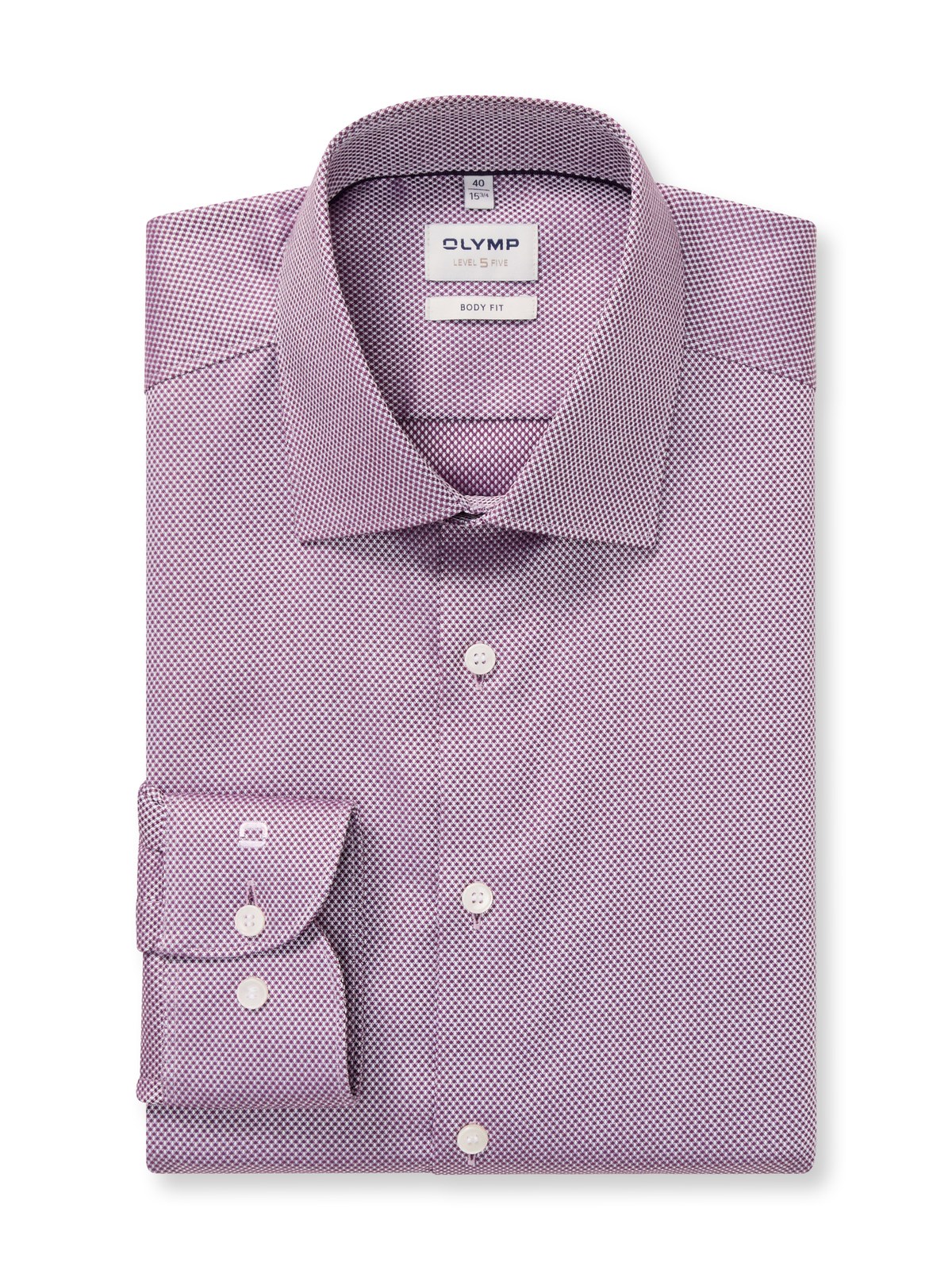 Hemd Herren Aubergine – OLYMP Level Five Body Fit, Detailansicht