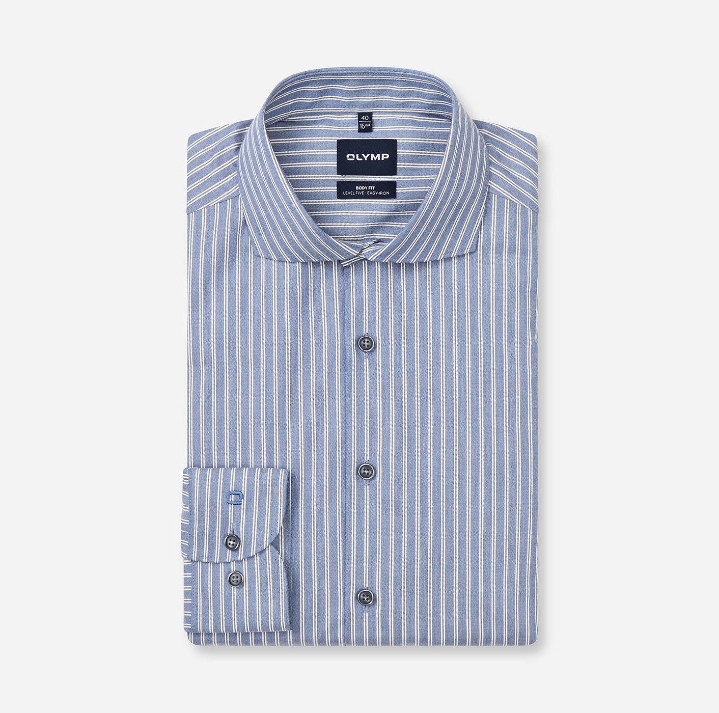 Hemd Herren Rauchblau – OLYMP Level Five Body Fit