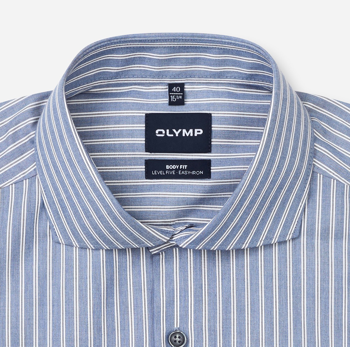 Hemd Herren Rauchblau – OLYMP Level Five Body Fit, Detailansicht