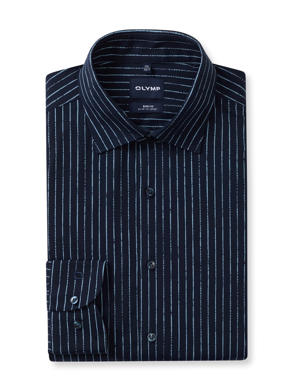 Hemd Herren Marine – OLYMP Level Five 24/Seven Body Fit, Detailansicht