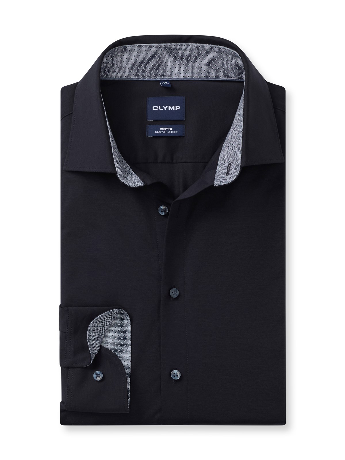 Hemd Herren Marine – OLYMP Level Five 24/Seven Body Fit, Detailansicht