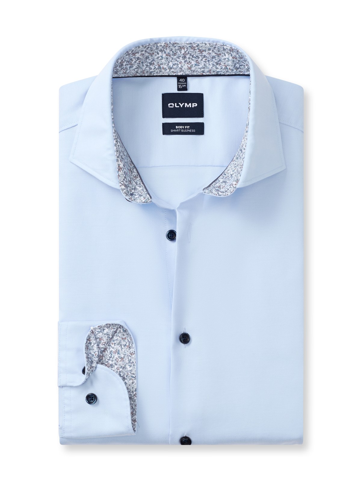 Hemd Herren Bleu – OLYMP Smart Business Body Fit, Detailansicht