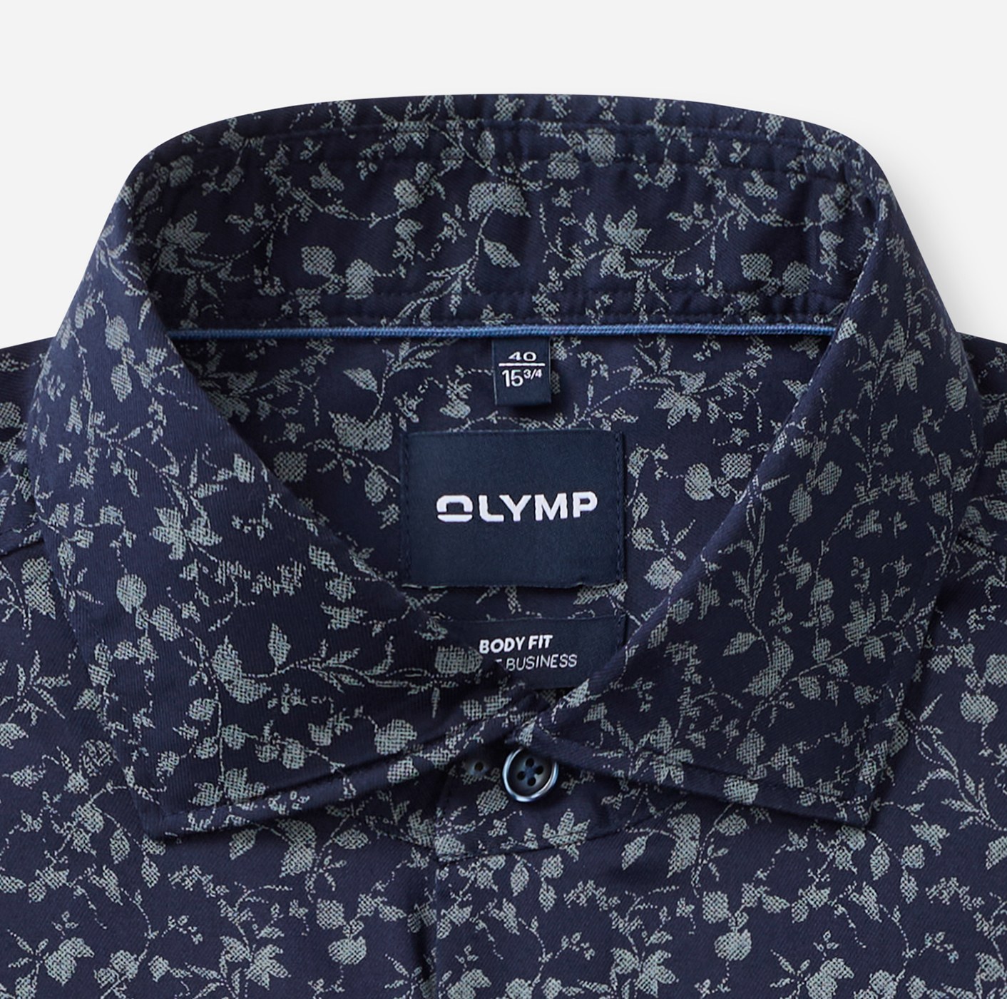 Hemd Herren Marine – OLYMP Smart Business Body Fit, Detailansicht