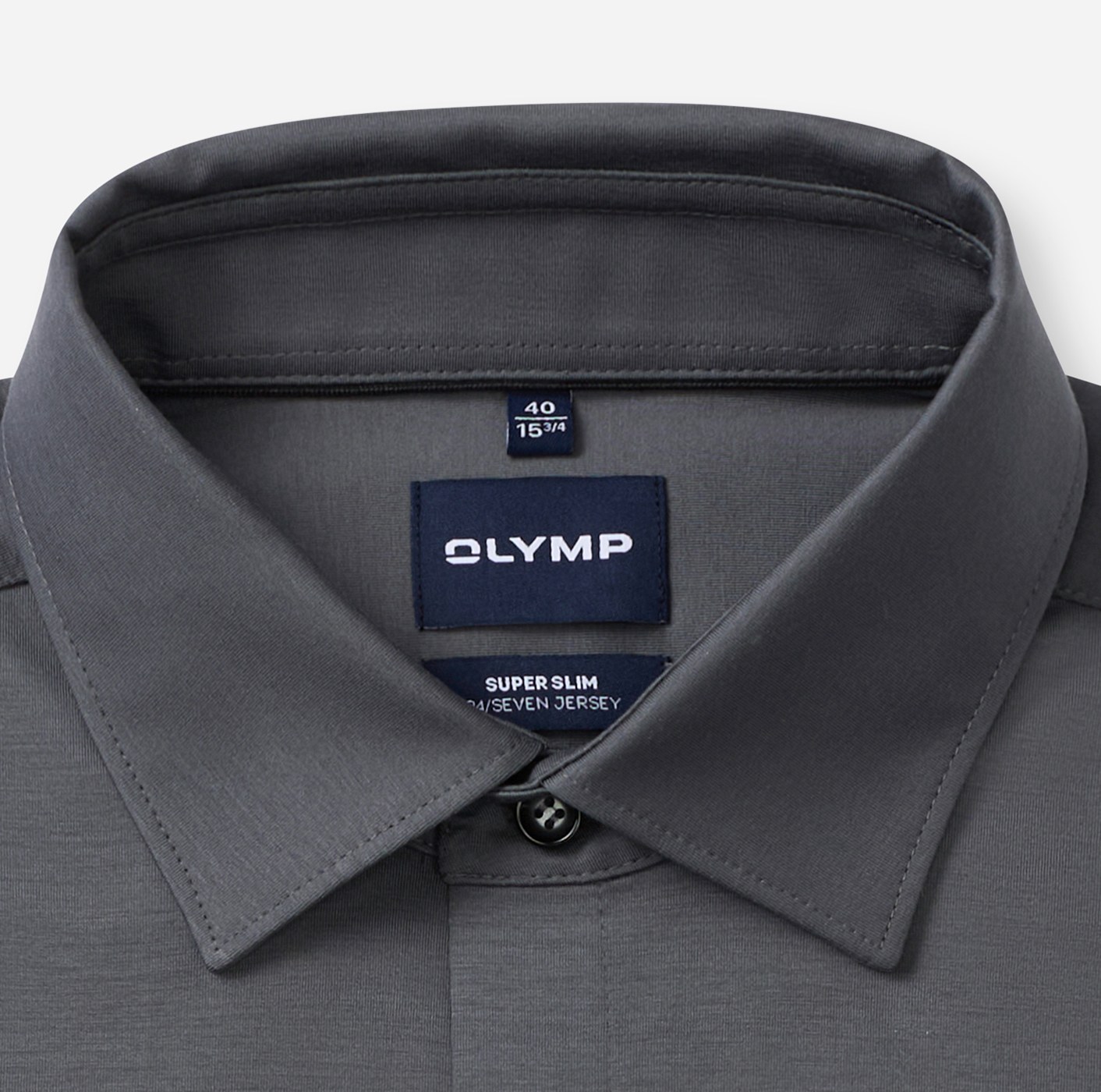 Hemd Herren Graphit – OLYMP No. Six 24/Seven Super Slim, Detailansicht