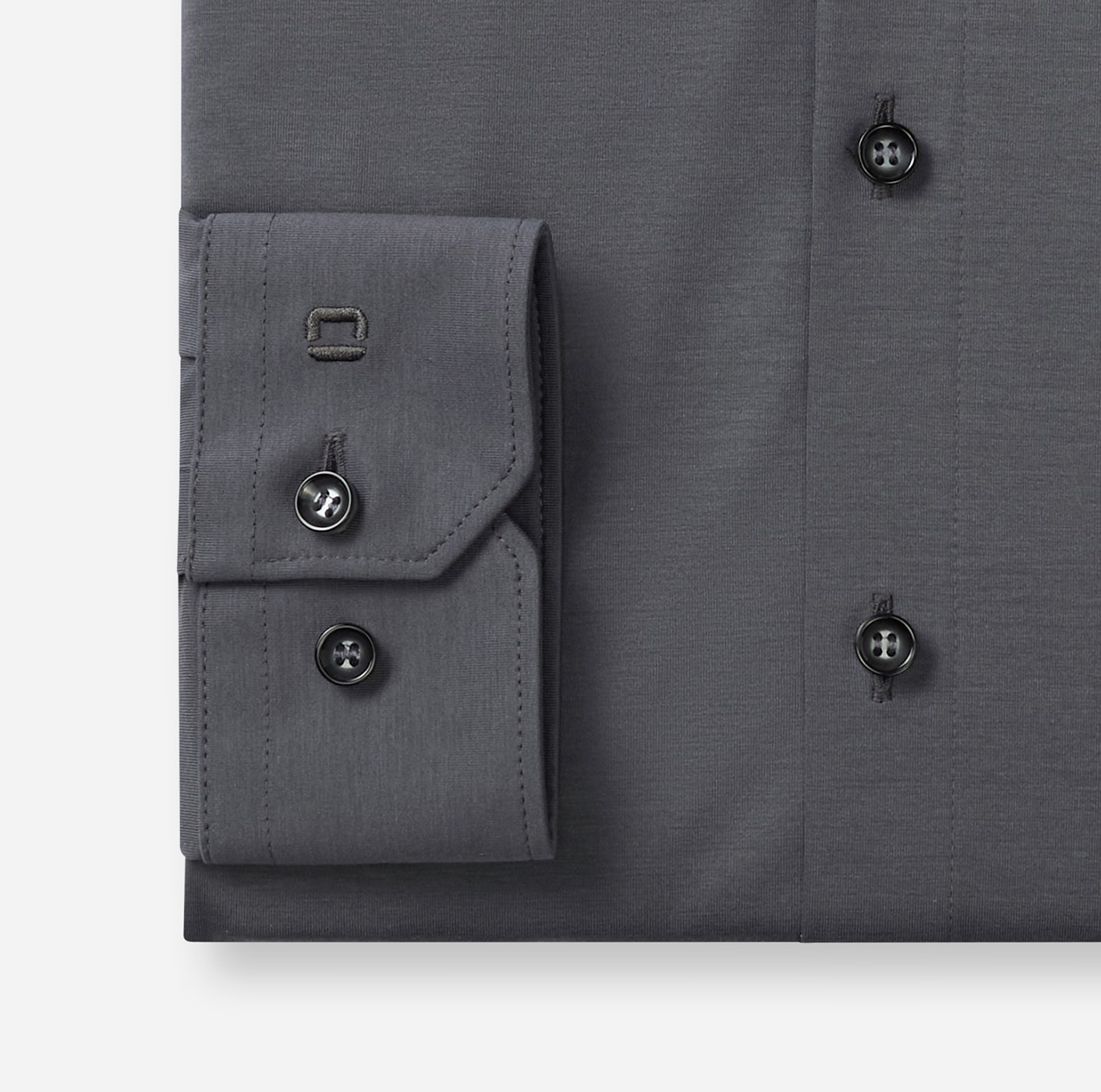 Hemd Herren Graphit – OLYMP No. Six 24/Seven Super Slim, Detailansicht