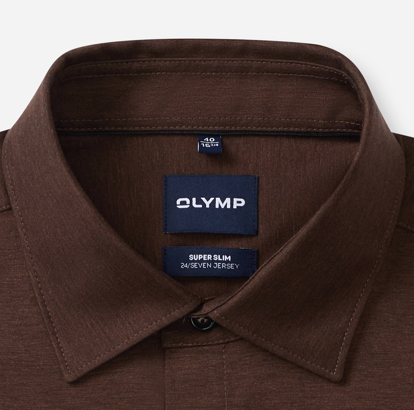 Hemd Herren Nougat – OLYMP No. Six 24/Seven Super Slim, Detailansicht