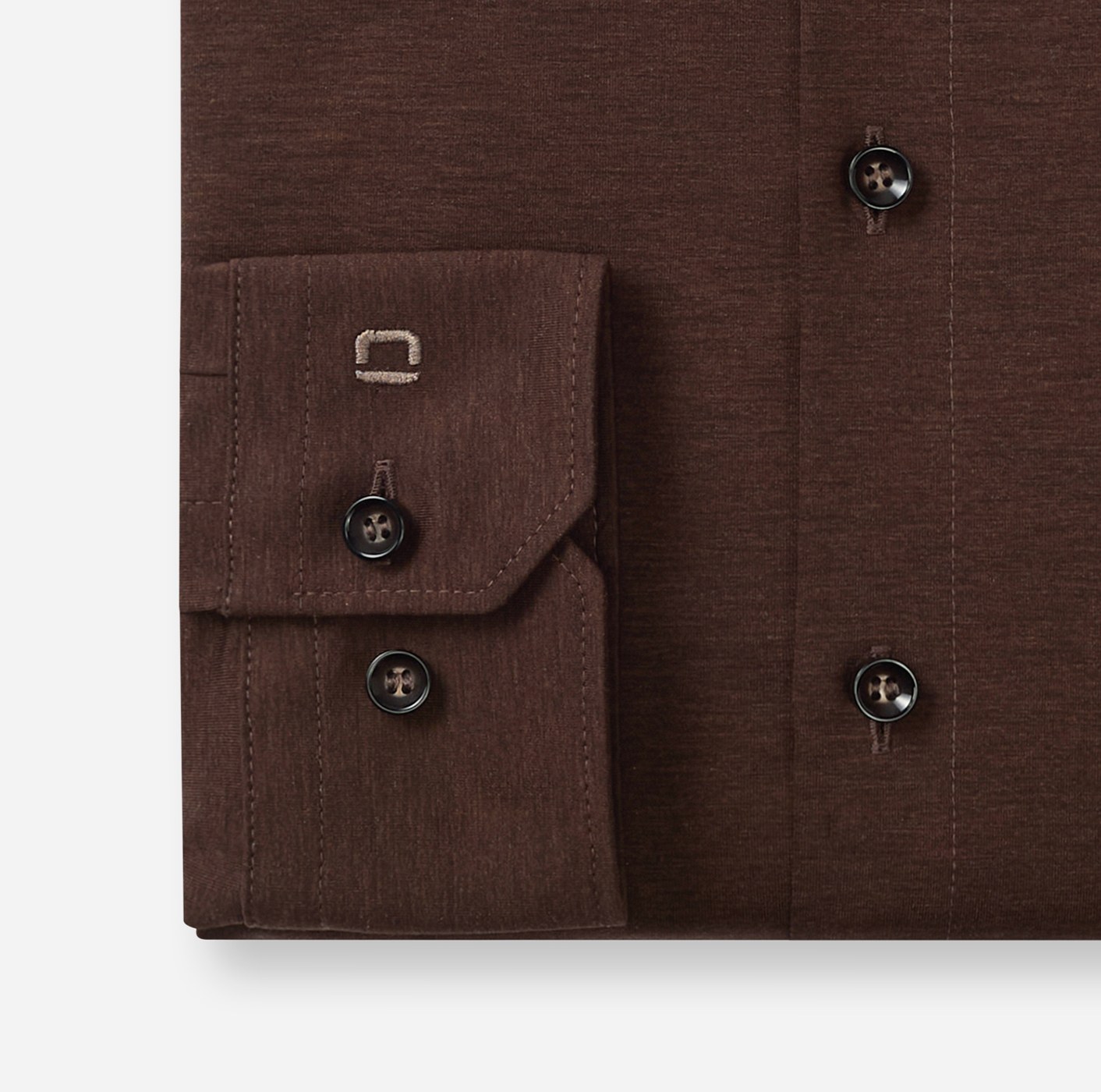Hemd Herren Nougat – OLYMP No. Six 24/Seven Super Slim, Detailansicht