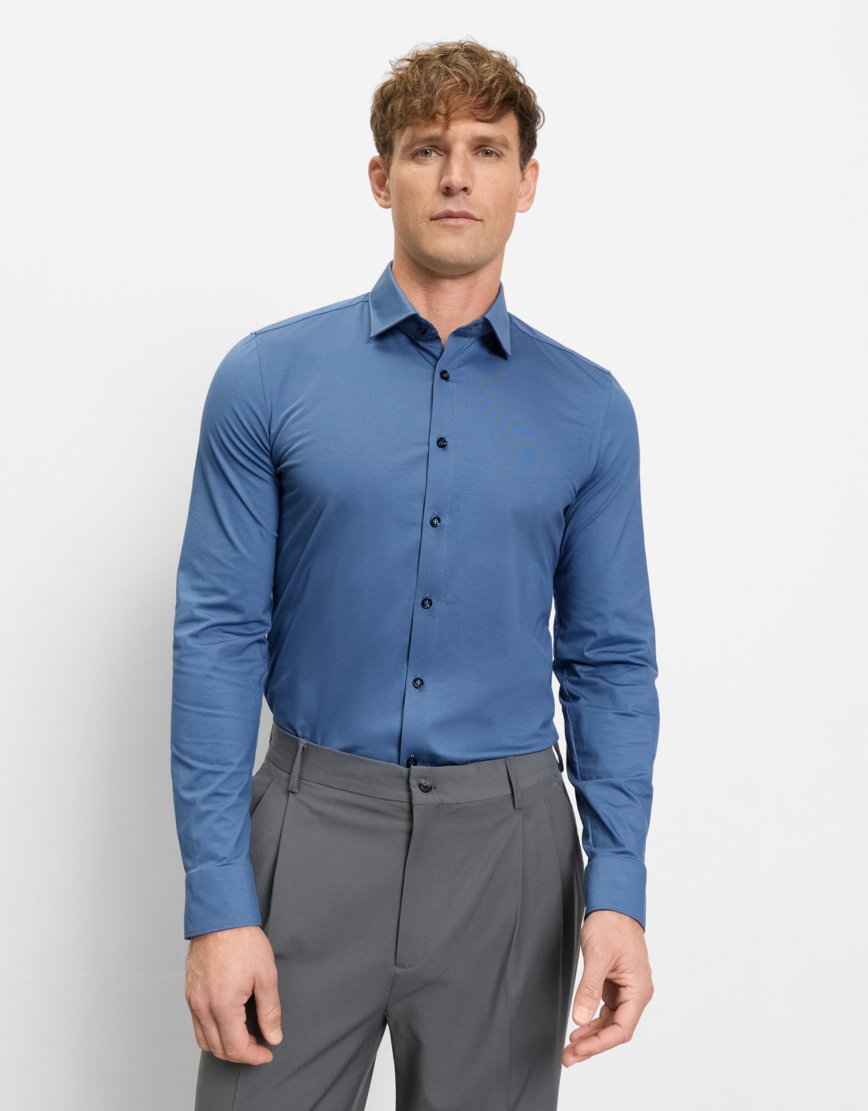 Hemd Herren Nürnberger blau – OLYMP No. Six 24/Seven Super Slim