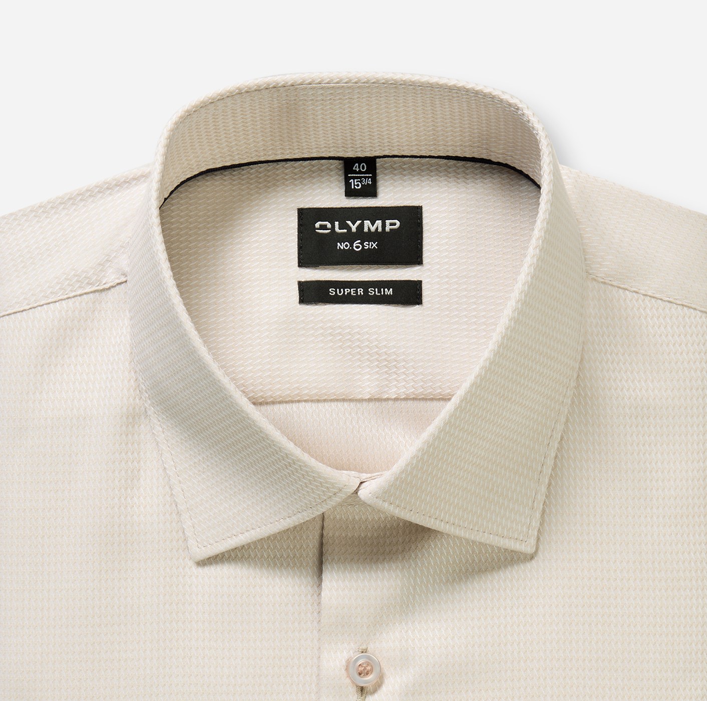 Hemd Herren Beige – OLYMP No. Six Super Slim, Detailansicht