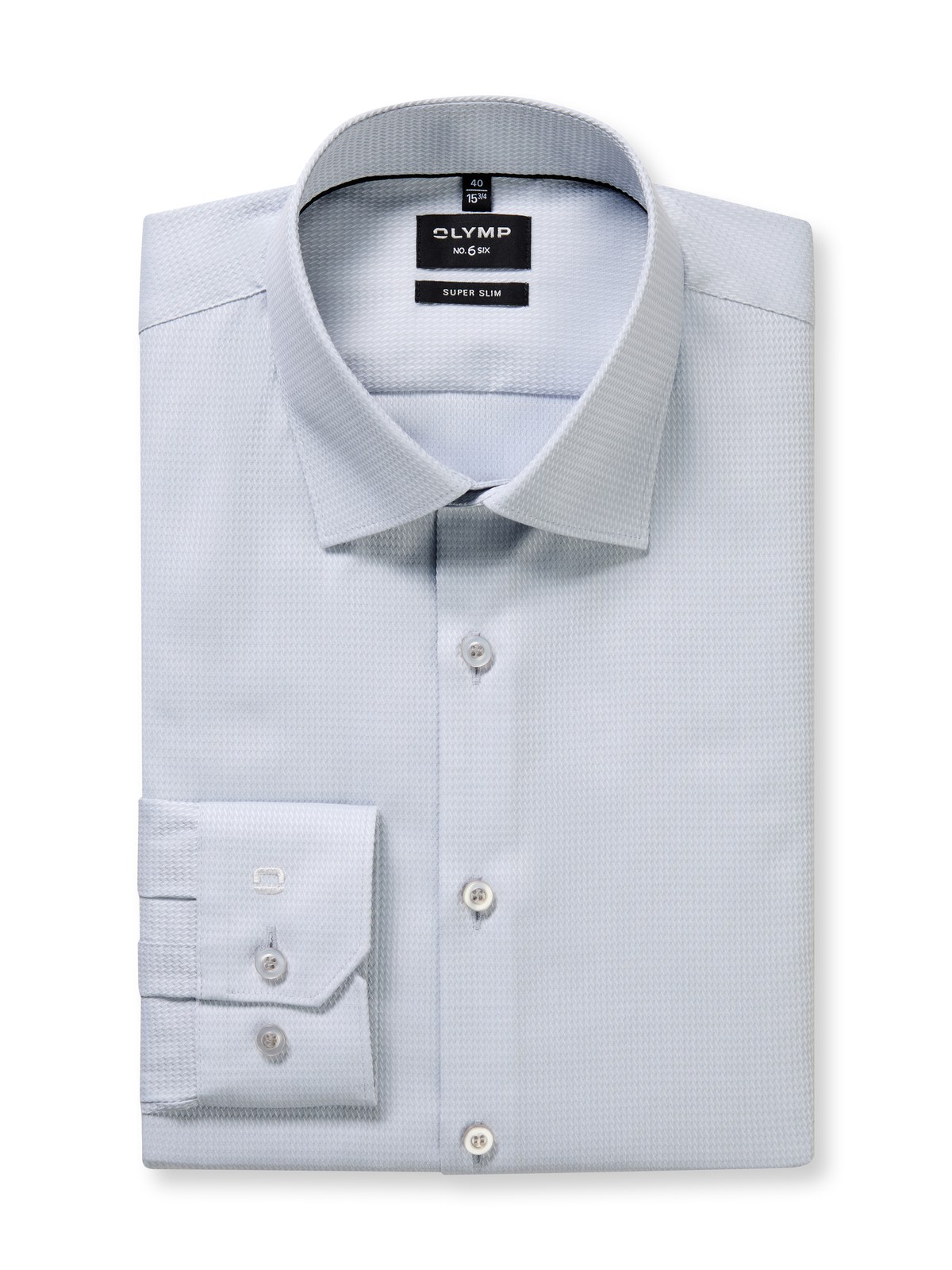 Hemd Herren Silbergrau – OLYMP No. Six Super Slim, Detailansicht