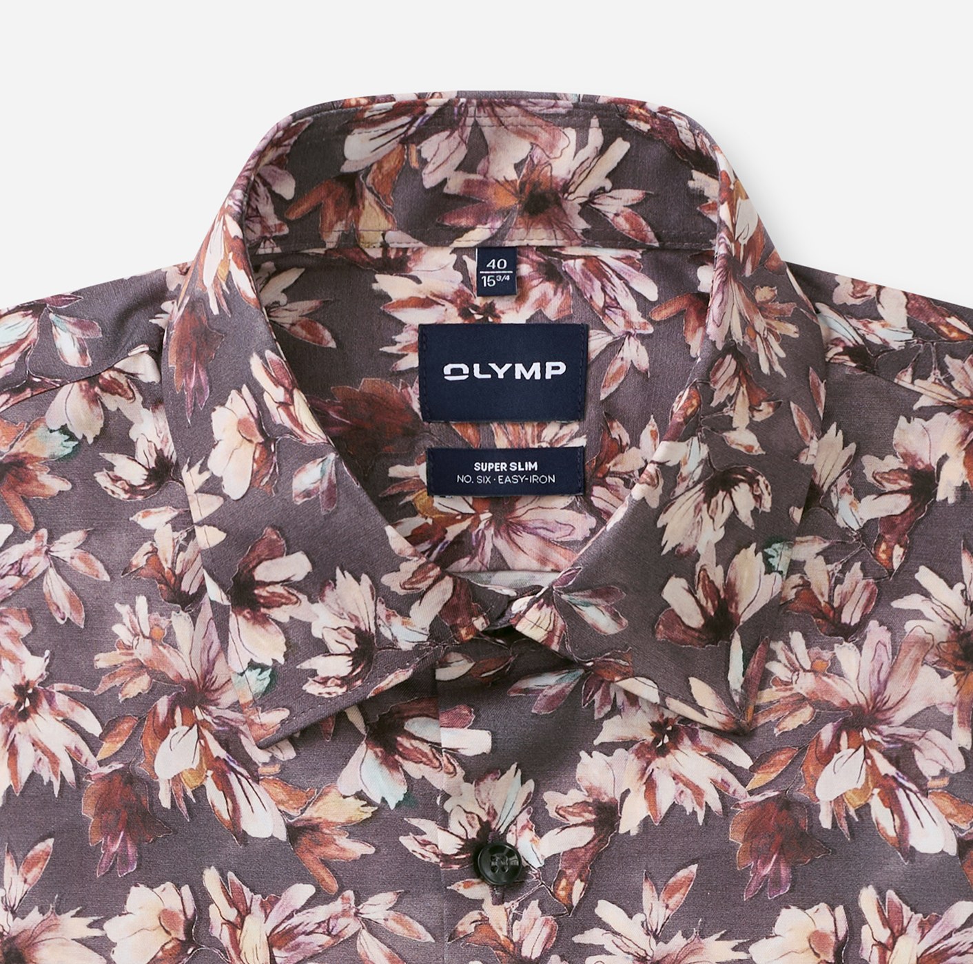 Hemd Herren Bordeaux – OLYMP No. Six Super Slim, Detailansicht