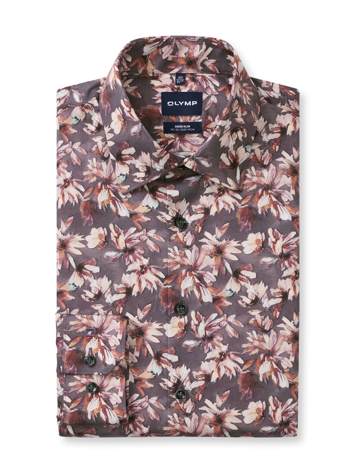 Hemd Herren Bordeaux – OLYMP No. Six Super Slim, Detailansicht