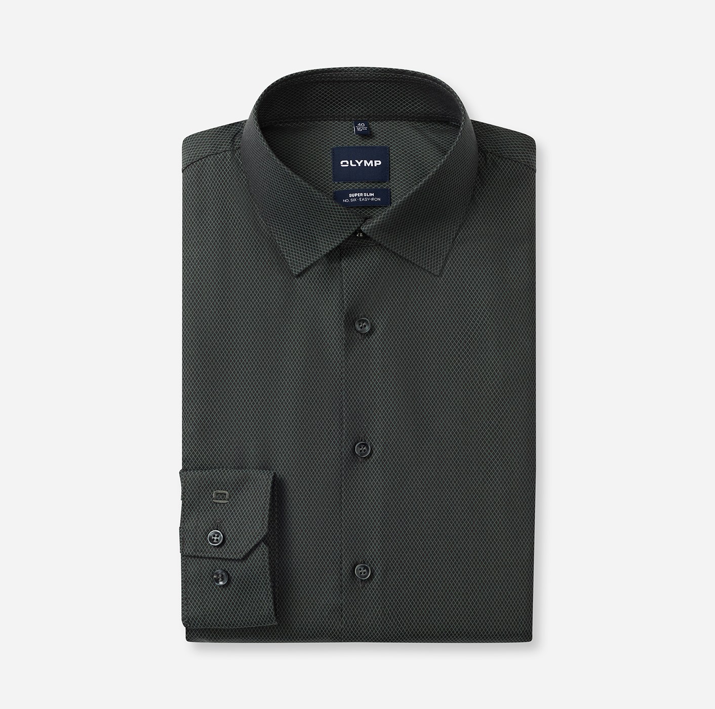 Hemd Herren Grau-grün – OLYMP No. Six Super Slim