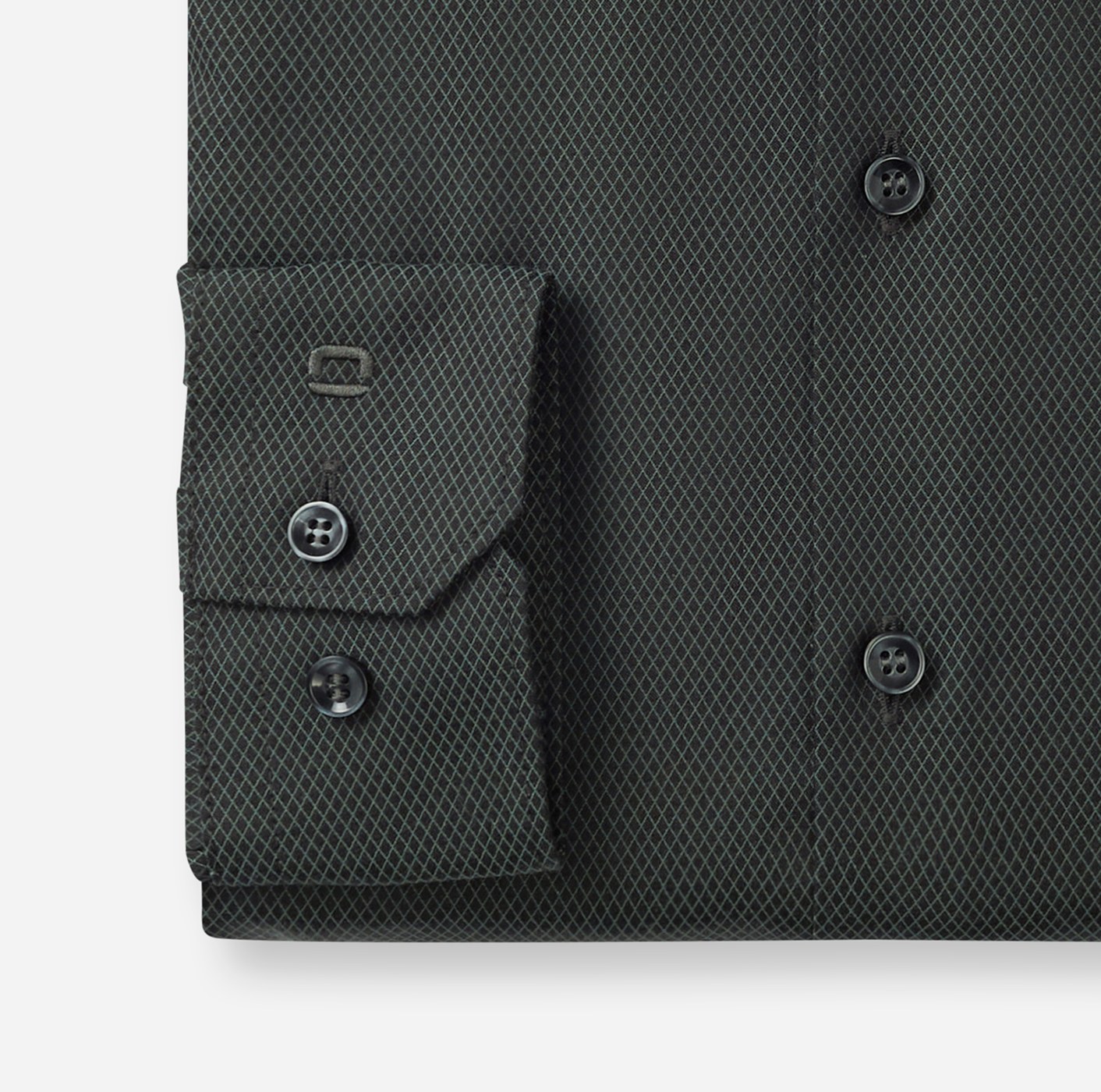 Hemd Herren Grau-grün – OLYMP No. Six Super Slim, Detailansicht