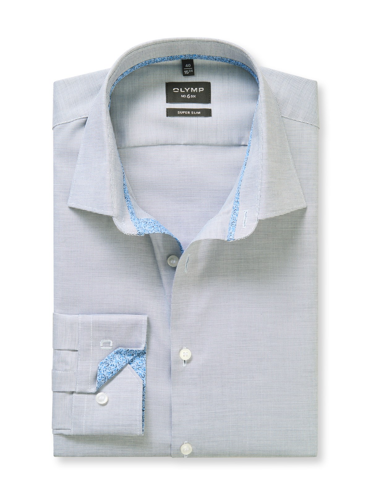 Hemd Herren Marine – OLYMP No. Six Super Slim, Detailansicht
