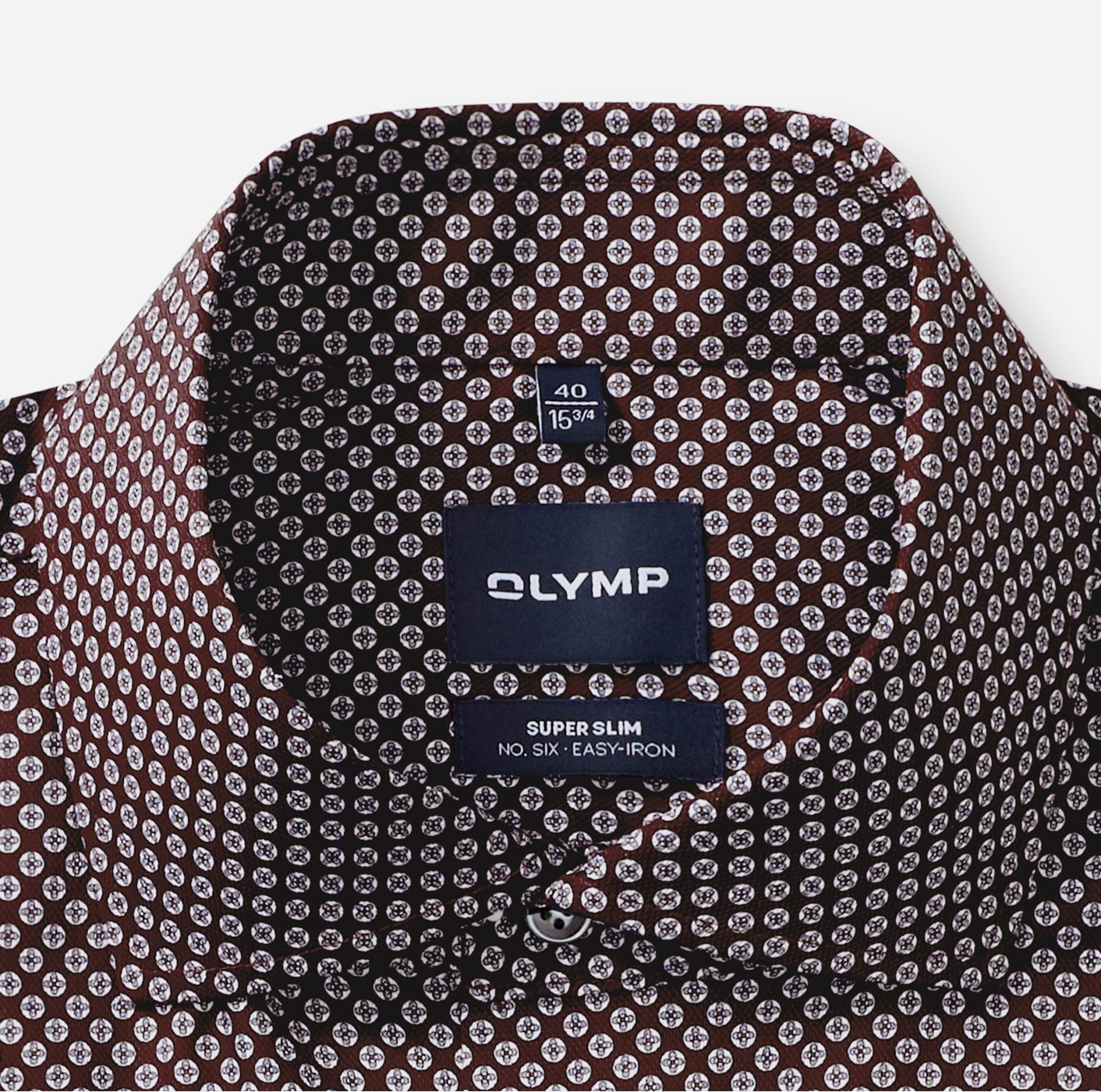 Hemd Herren Bordeaux – OLYMP No. Six Super Slim, Detailansicht