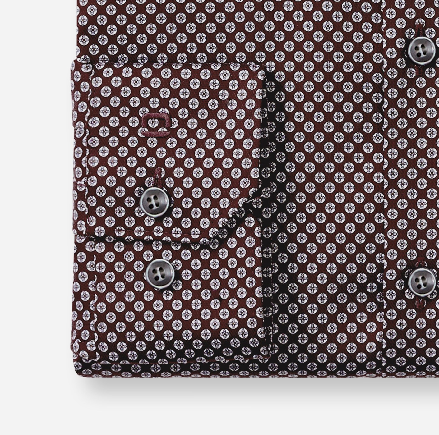 Hemd Herren Bordeaux – OLYMP No. Six Super Slim, Detailansicht