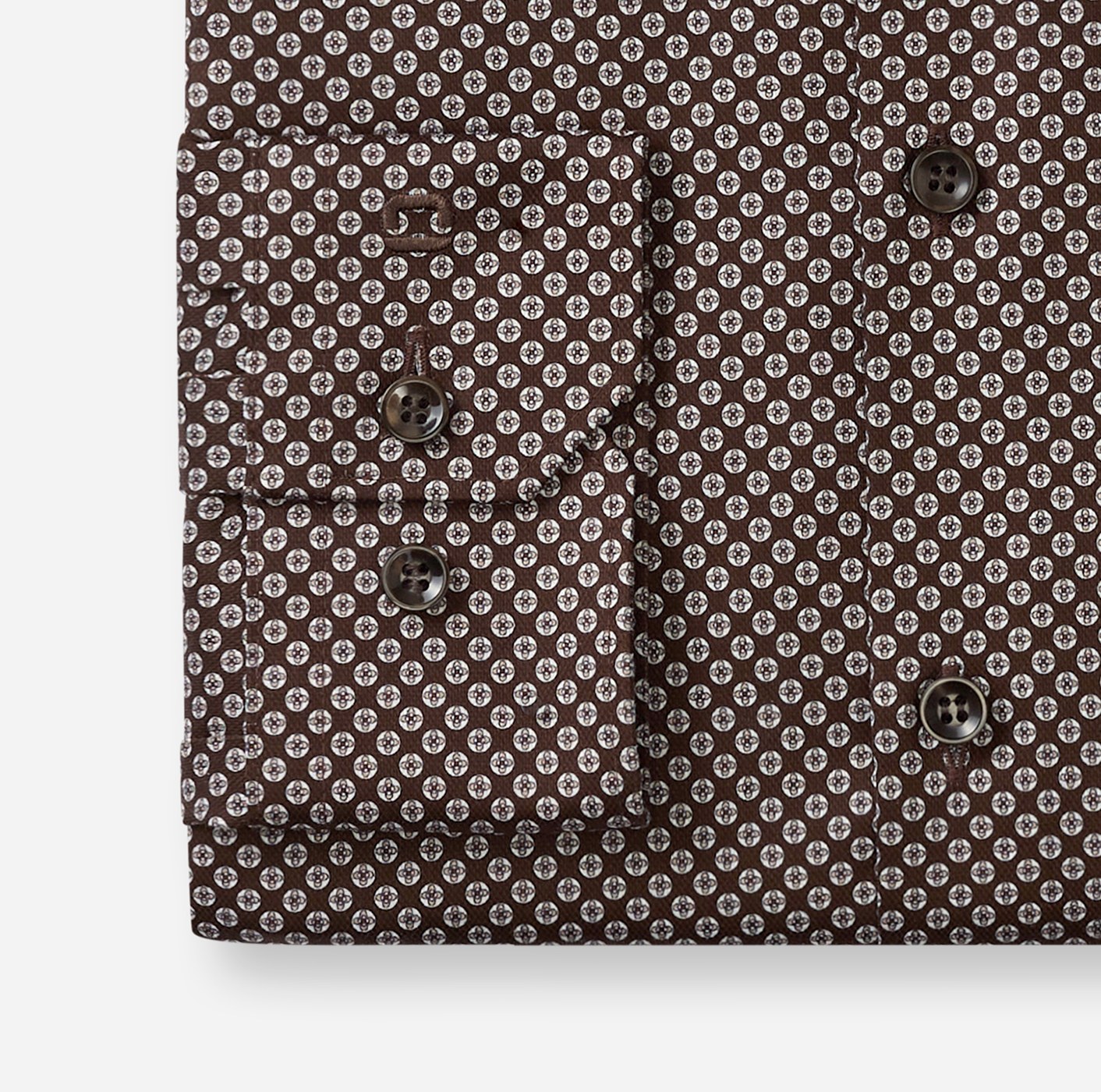 Hemd Herren Braun – OLYMP No. Six Super Slim, Detailansicht