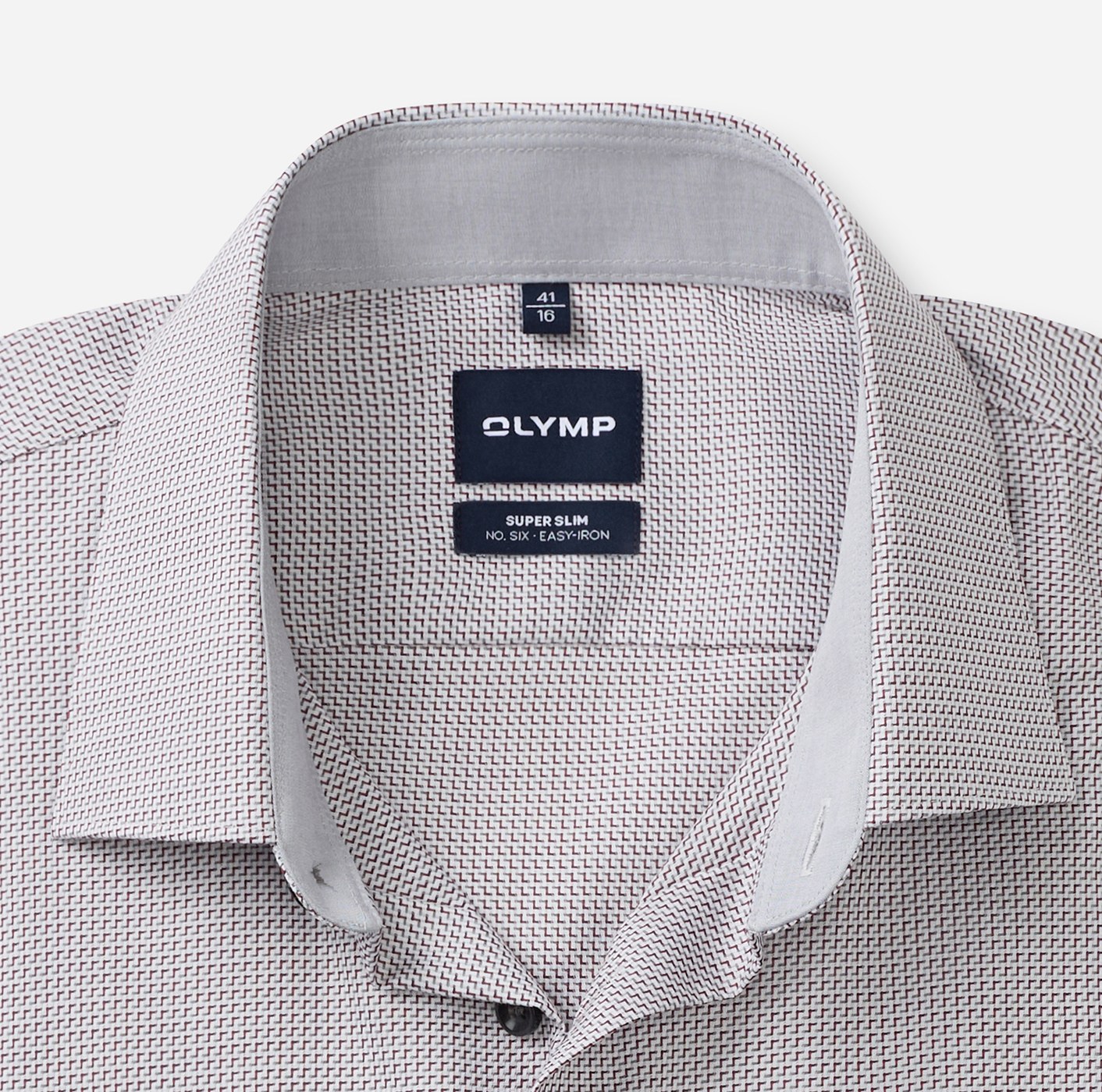 Hemd Herren Bordeaux – OLYMP No. Six Super Slim, Detailansicht
