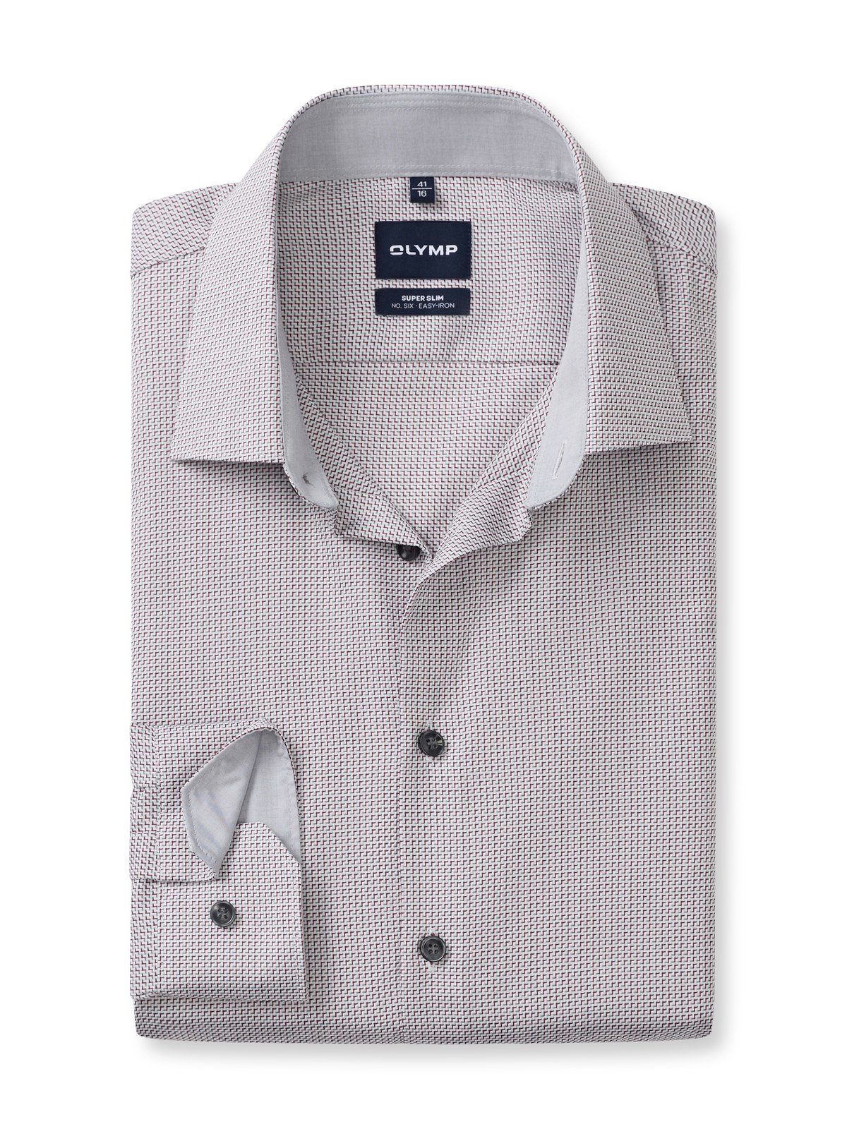 Hemd Herren Bordeaux – OLYMP No. Six Super Slim, Detailansicht