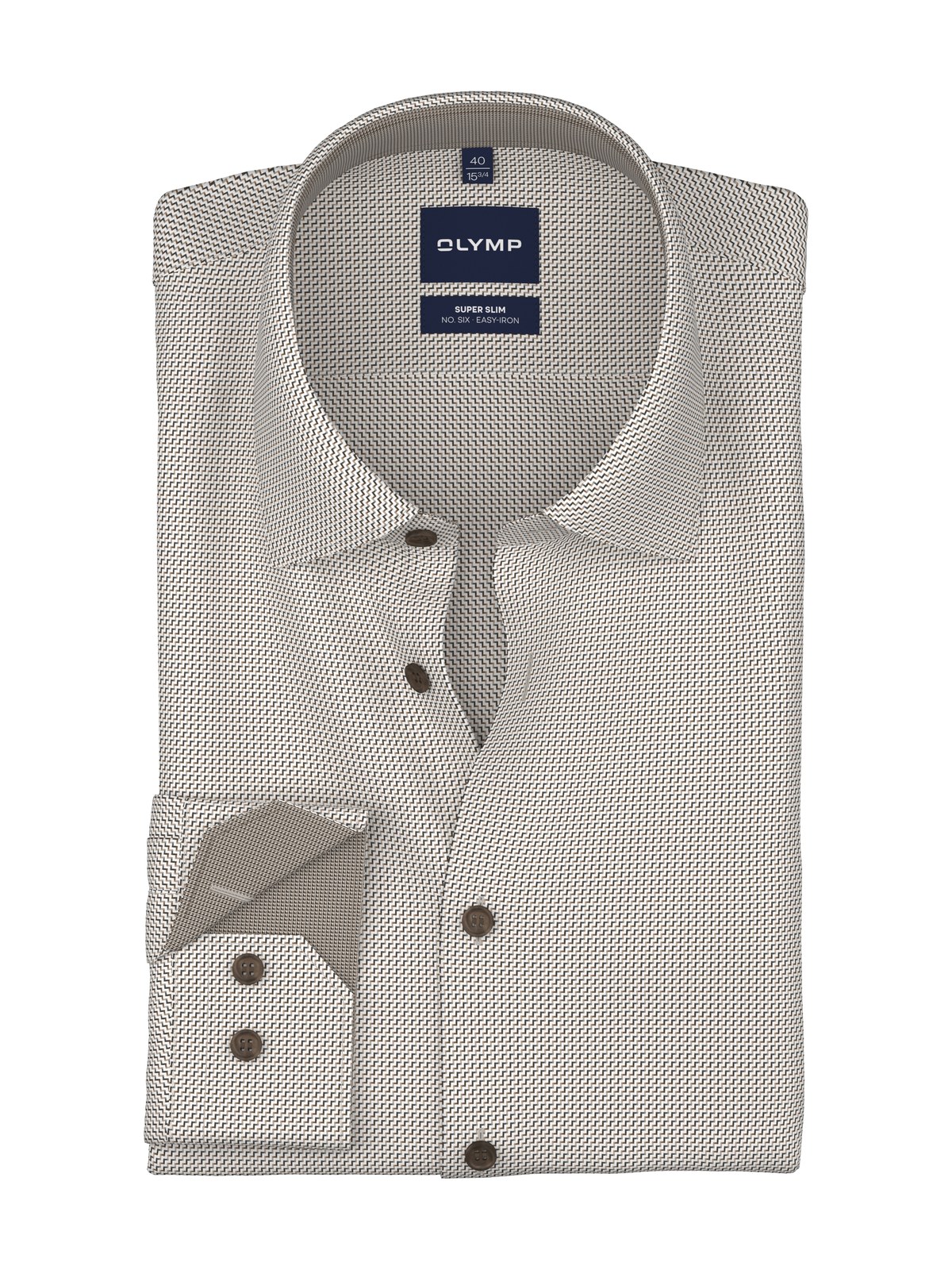 Hemd Herren Natur – OLYMP No. Six Super Slim, Detailansicht