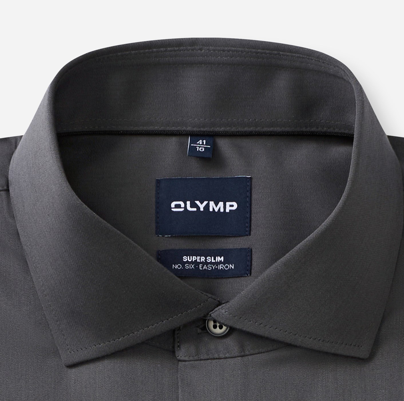Hemd Herren Anthrazit – OLYMP No. Six Super Slim, Detailansicht