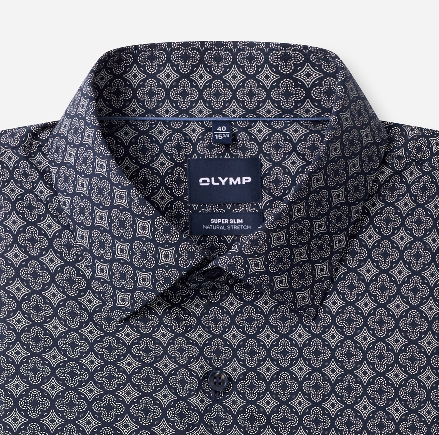 Hemd Herren Marine – OLYMP No. Six Super Slim, Detailansicht