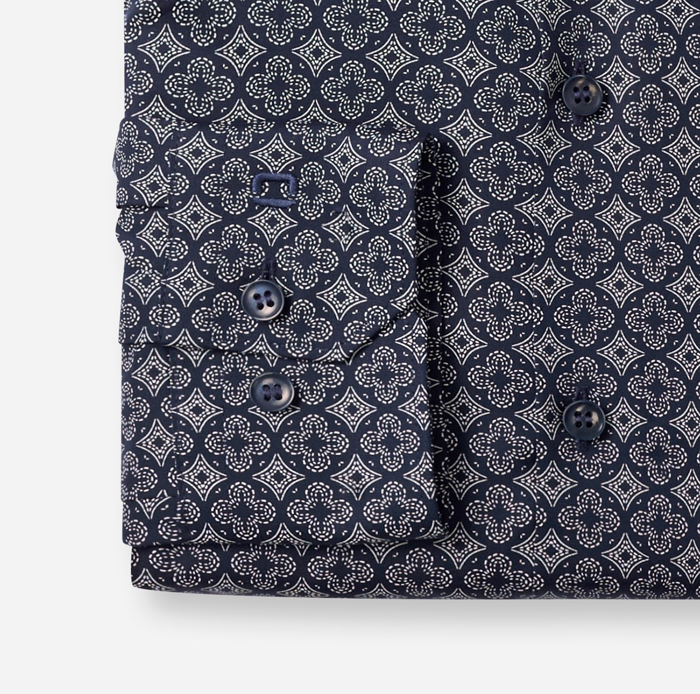 Hemd Herren Marine – OLYMP No. Six Super Slim, Detailansicht